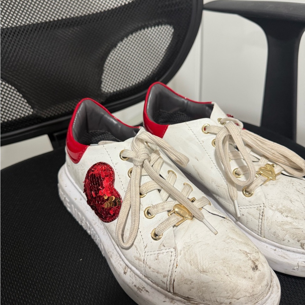 Elegant Red and White Women's Sneakers